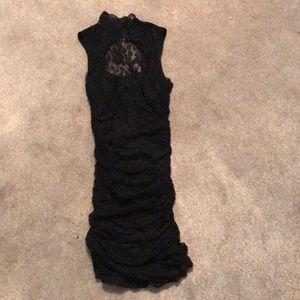 Black lace bodycon dress